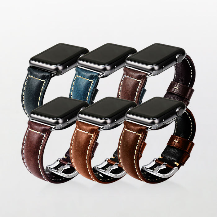 Ibacks Fastener Leather Strap For apple watch All Gen 38/40