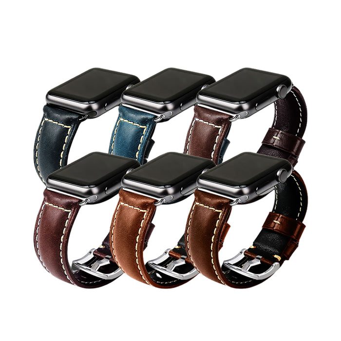 Ibacks Fastener Leather Strap For apple watch All Gen 42/44