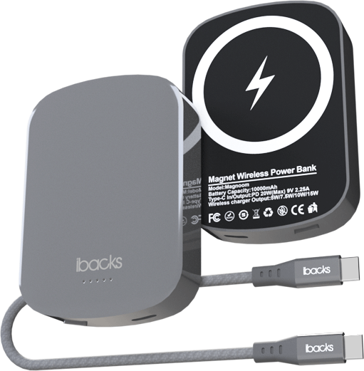 Ibacks Magnoom Powerbank wireles Magnetic 10000mah
