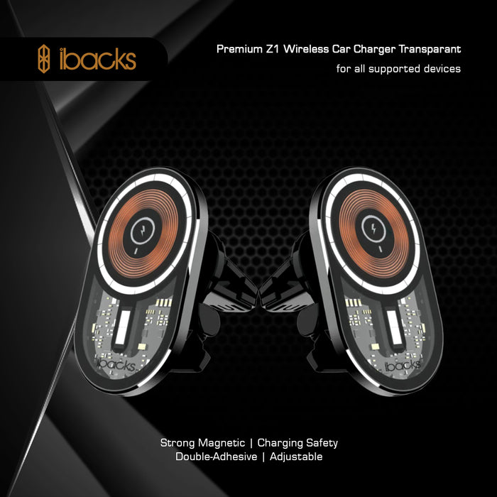 Ibacks Z1 Magsafe Wireless Car Charger Transparant
