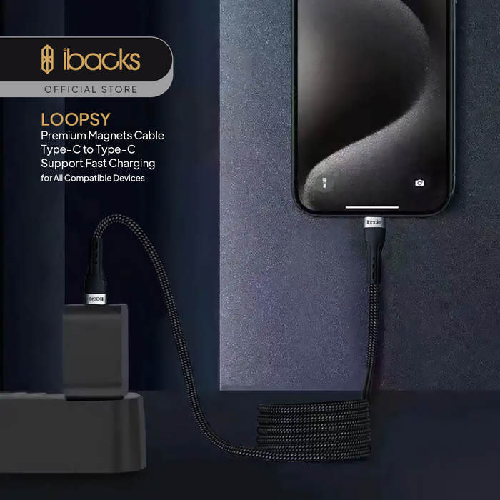 Ibacks LOOPSY Magnets Cable PD100W TypeC to TypeC