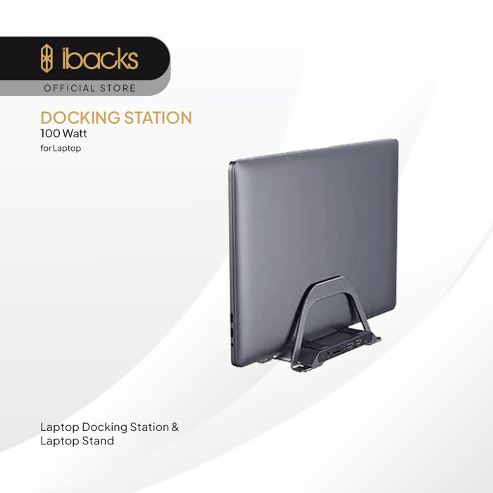 ibacks Multiport Docking Station 100 Watt USB AUX Jack HDMI