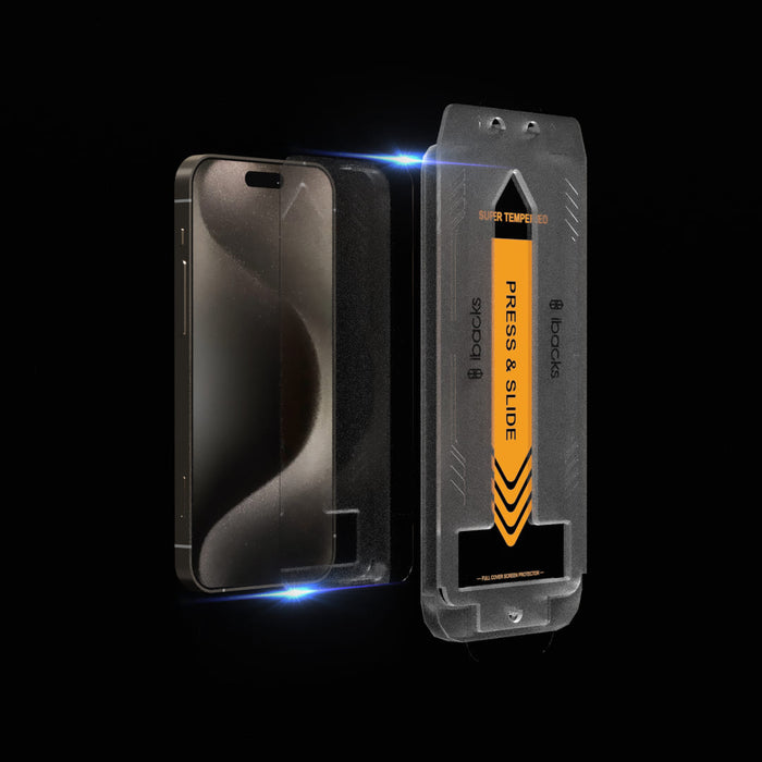 ibacks Nanometer Glass with install cover for Iphone 15 Series