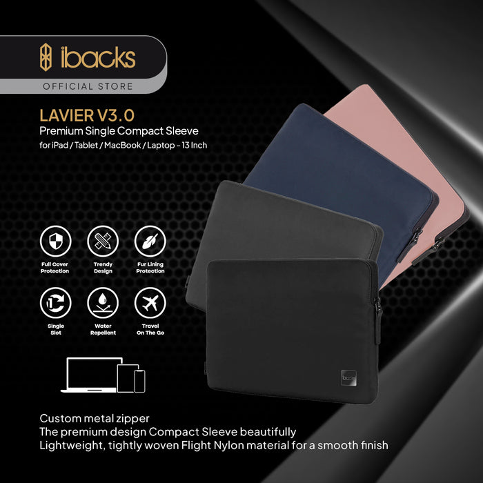 ibacks Lavier V3 Sleeve for Macbook PRO/AIR 13" for M1/M2/M3 2018 2019 2020 2022 2024