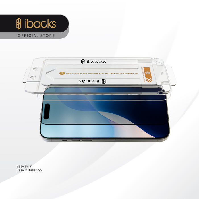 ibacks Nanometer Tempered Glass Anti Spy for Iphone 16 Series