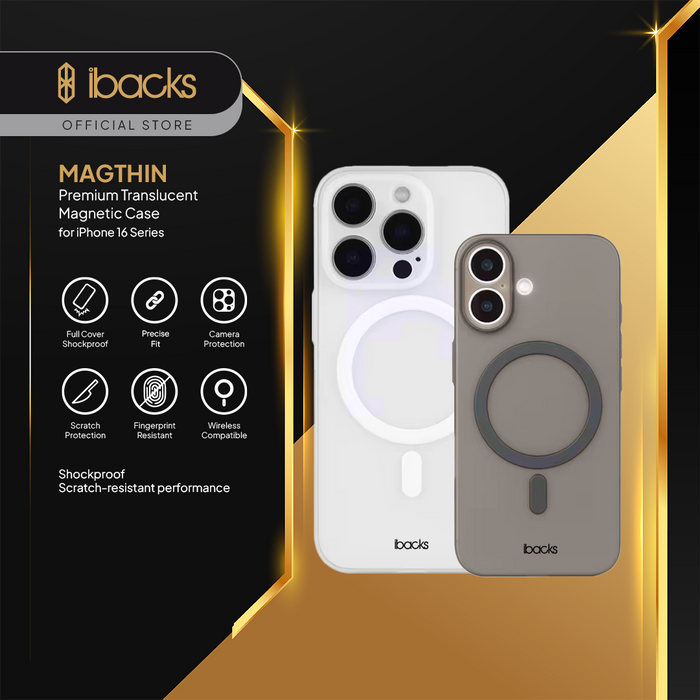 Ibacks Magthin Phone Case For iphone 16 Series Translucent