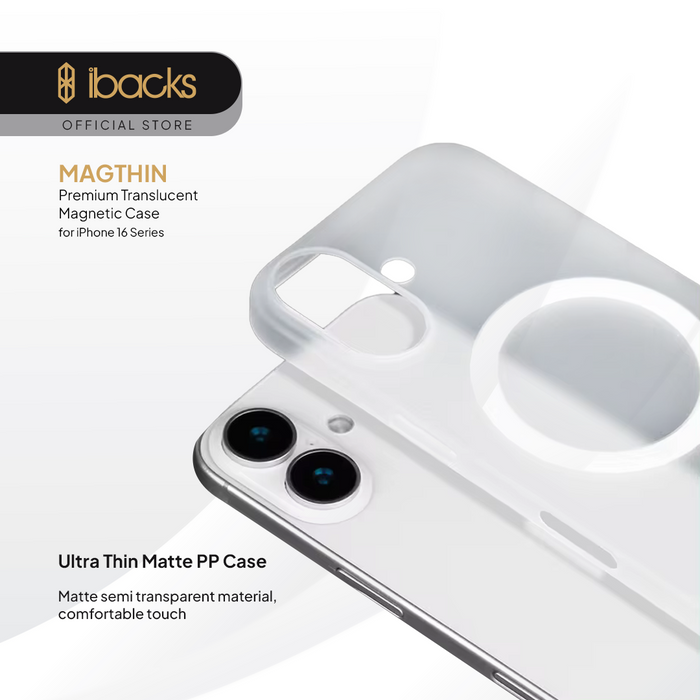 Ibacks Magthin Phone Case For iphone 16 Series Translucent