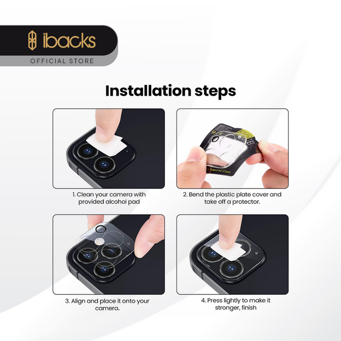 ibacks Premium Frame Camera Lens Protector for iPhone 16 Series