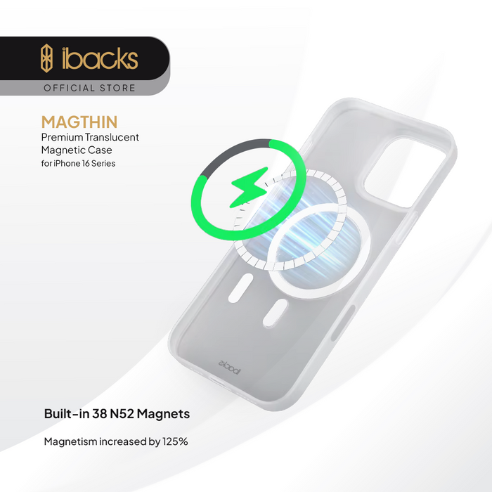 Ibacks Magthin Phone Case For iphone 16 Series Translucent