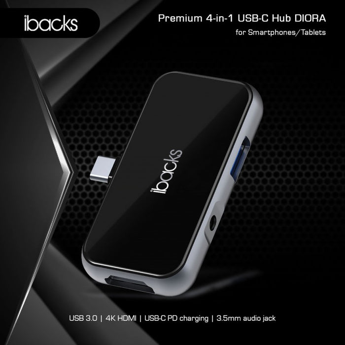 Iback Diora USB hub Type-C With Port Type-C, USB 3.0, HDMI