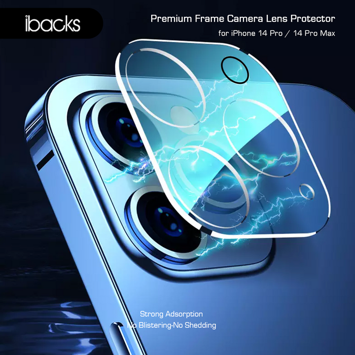ibacks Premium Frame Camera Lens Protector for iPhone 14 Pro/14 Pro Max