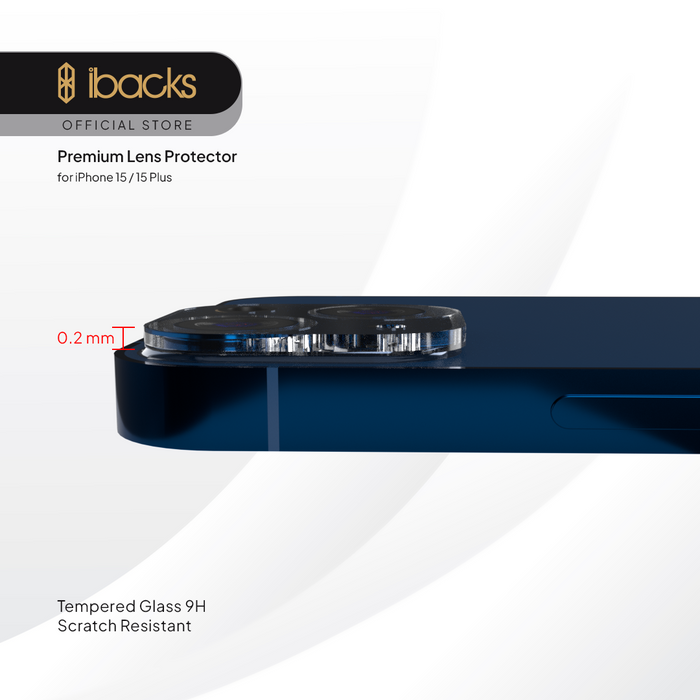 ibacks Premium Frame Camera Lens Protector for iPhone 15 Series