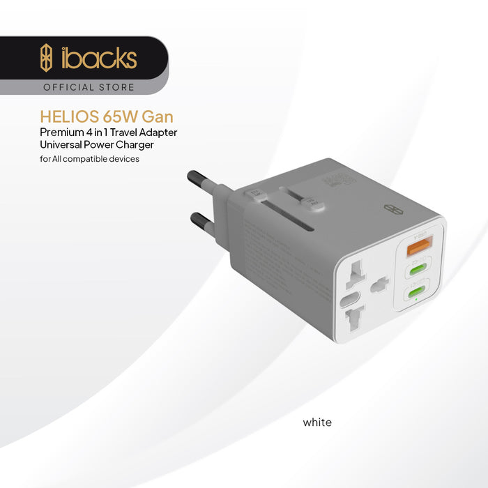 Ibacks Helios Universal travel charger 65 Watt White