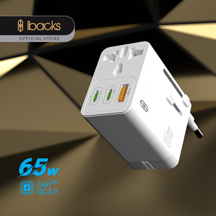 Ibacks Helios Universal travel charger 65 Watt White