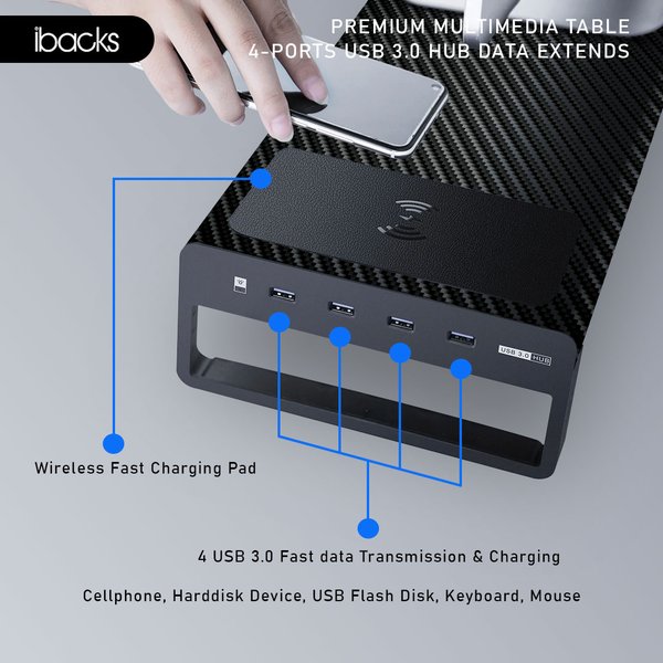 Ibacks Stand table monitor with wireless charger for smartphone