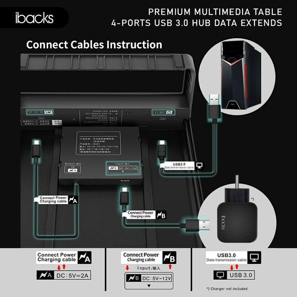 Ibacks Stand table monitor with wireless charger for smartphone