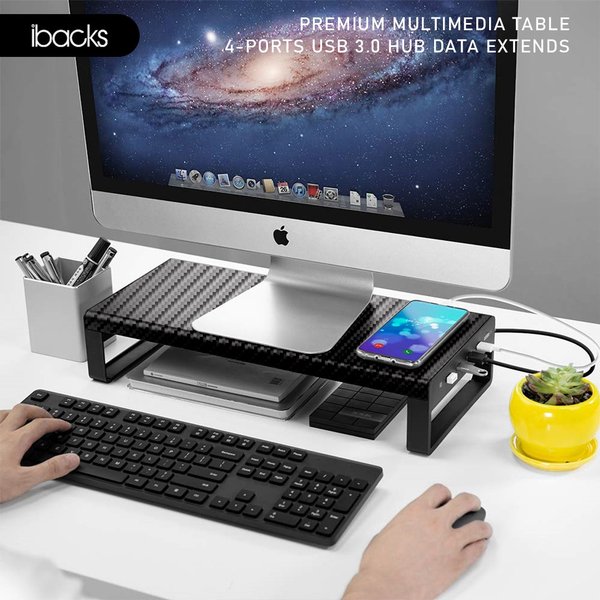 Ibacks Stand table monitor with wireless charger for smartphone
