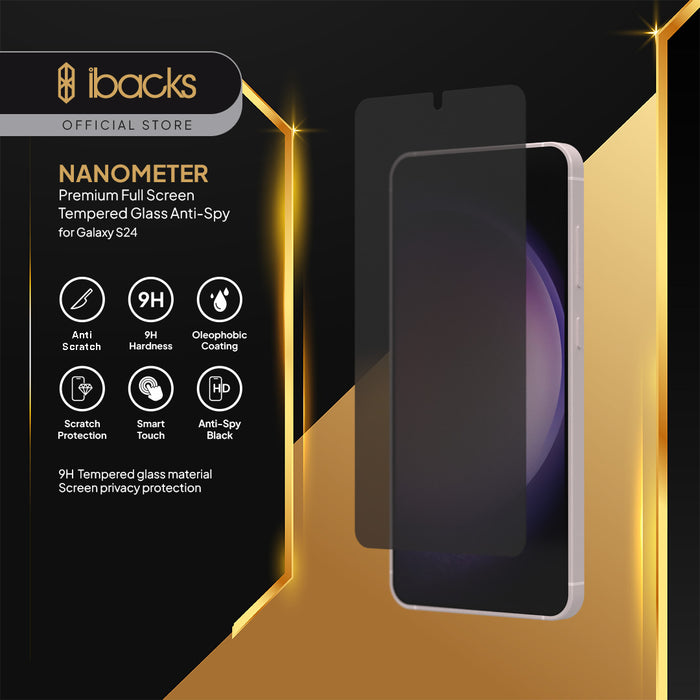 ibacks Nanometer Tempered Glass Screen Spy  for Samsung S24