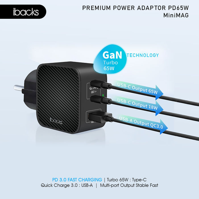 Ibacks Minimag 65 watt PD SYSTEM with carbon design