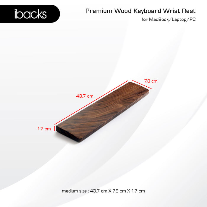 Ibacks Premium Wood Wrist Rest For Ergonomic Type Keyboard