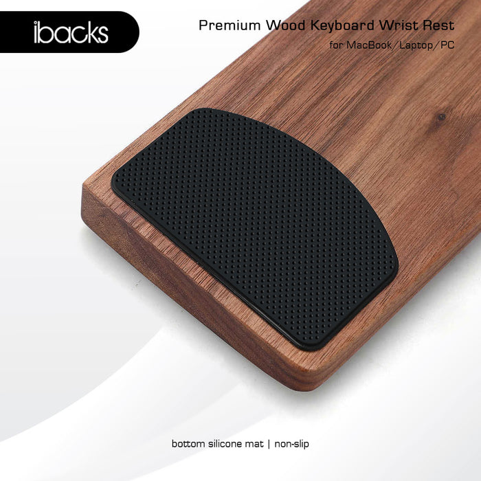Ibacks Premium Wood Wrist Rest For Ergonomic Type Keyboard
