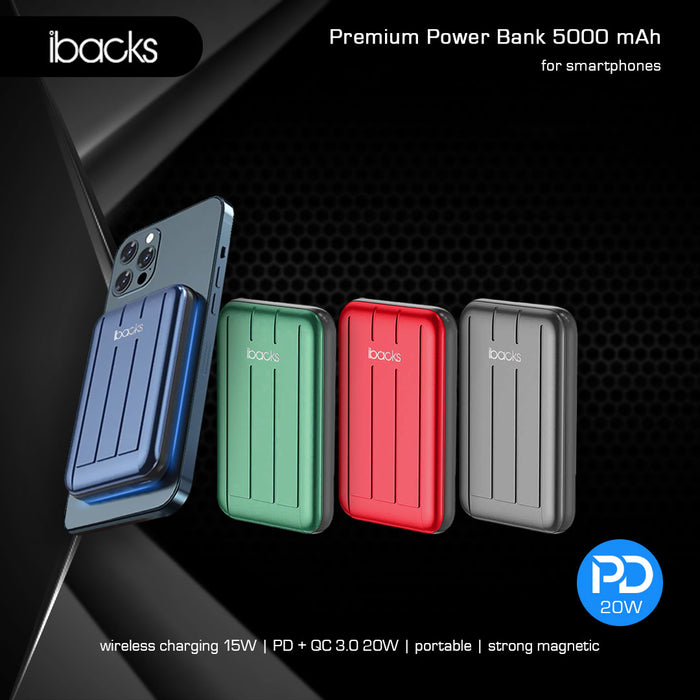 Ibacks Powerbank wireles Magnetic 5000mah
