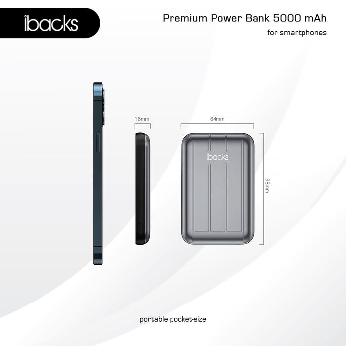 Ibacks Powerbank wireles Magnetic 5000mah