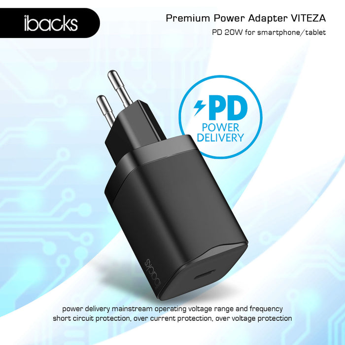ibacks Viteza Travel Charger Fast Charging 20 Watt