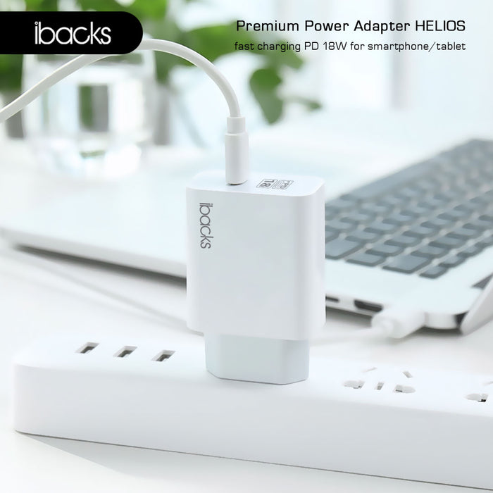 Ibacks Helios  travel charger fast charging 18 Watt ( White )
