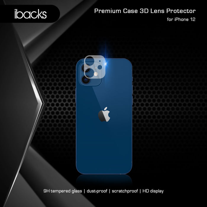Ibacks Premium Frame Camera Lens Protector for IPhone 12 Clear
