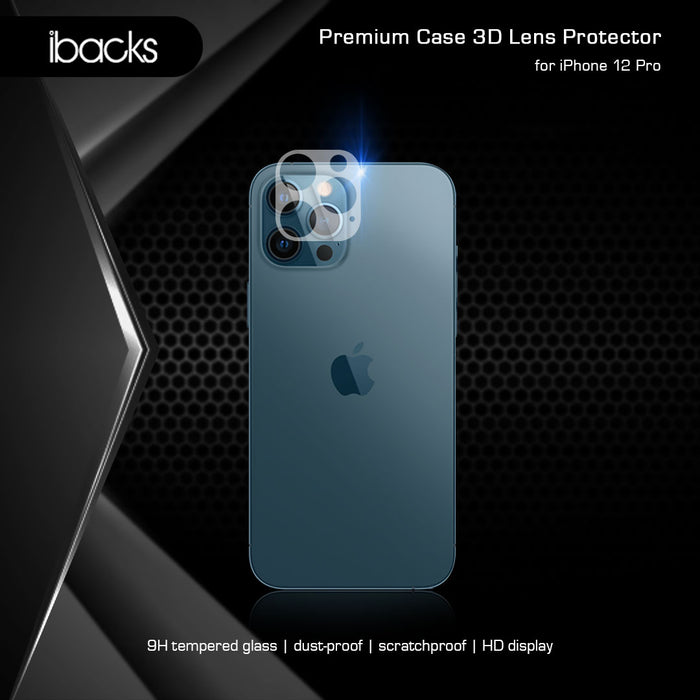Ibacks Premium Frame Camera Lens Protector for IPhone 12 Pro Clear