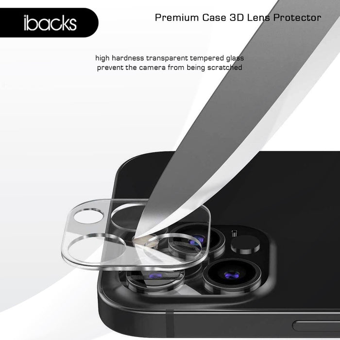 Ibacks Premium Frame Camera Lens Protector for IPhone 12 Pro Clear