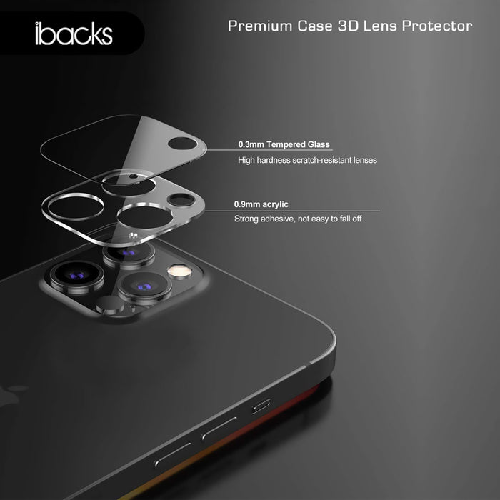 Ibacks Premium Frame Camera Lens Protector for IPhone 12 ProMax Clear