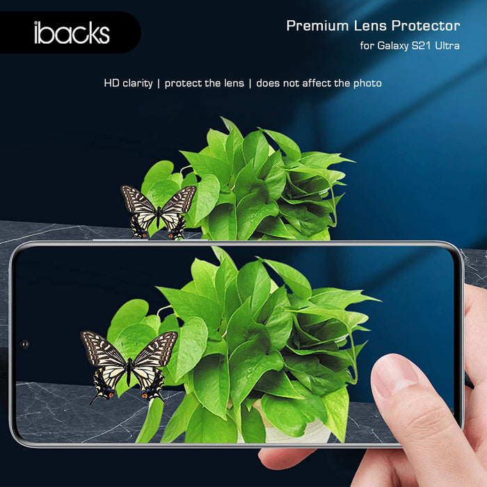 Ibacks Premium Frame Camera Lens Protector for Samsung Galaxy S21 - Clear