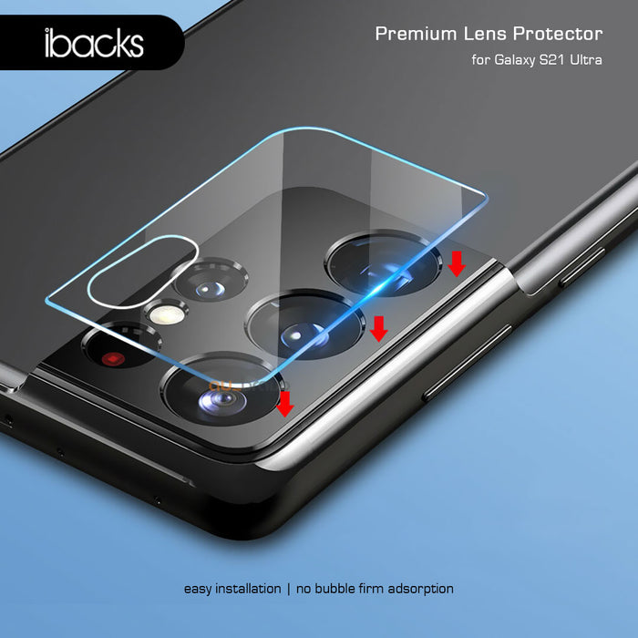 Ibacks Premium Frame Camera Lens Protector for Samsung Galaxy S21 - Clear