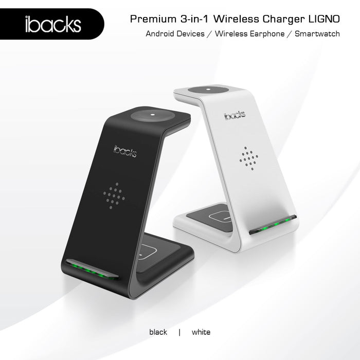 Ibacks Ligno 3 in 1 Wireless Charger For Apple