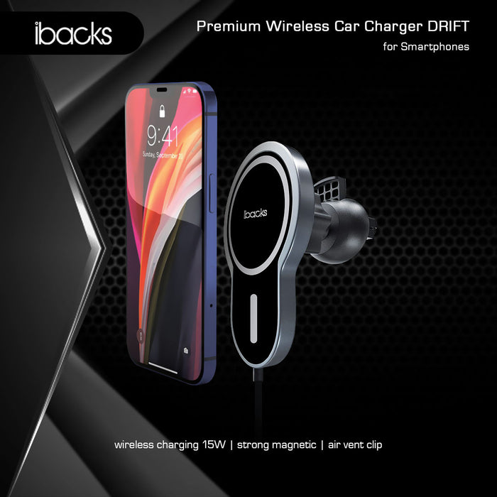 Ibacks Drift Magnetic wireless Car Charger ( Black )