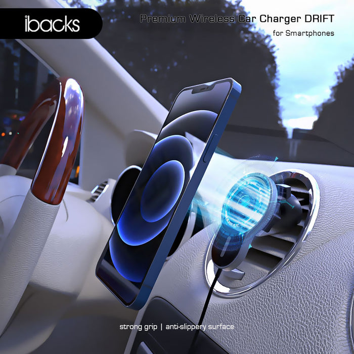 Ibacks Drift Magnetic wireless Car Charger ( Black )