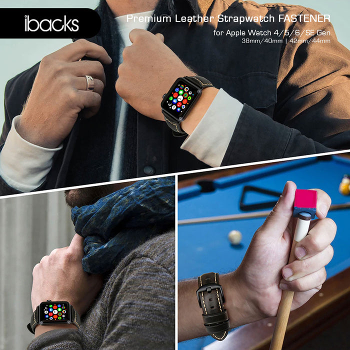 Ibacks Fastener Leather Strap For apple watch All Gen 38/40