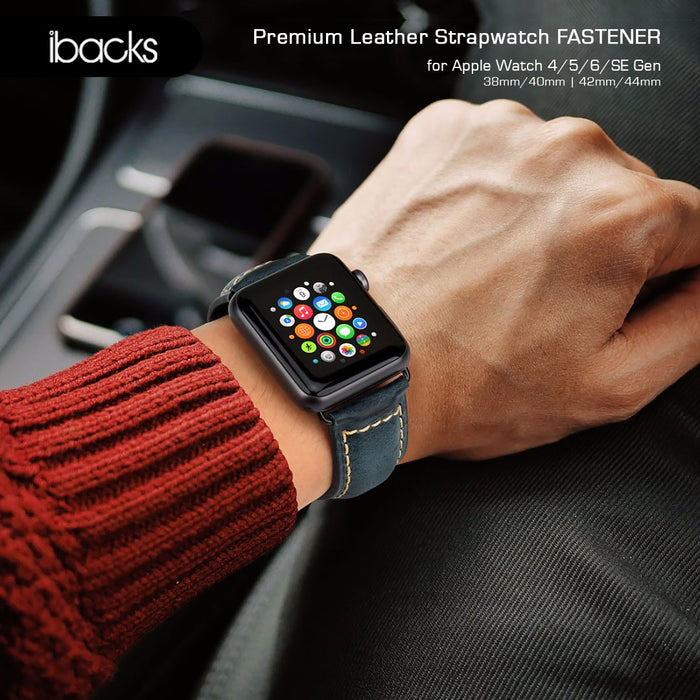 Ibacks Fastener Leather Strap For apple watch All Gen 38/40