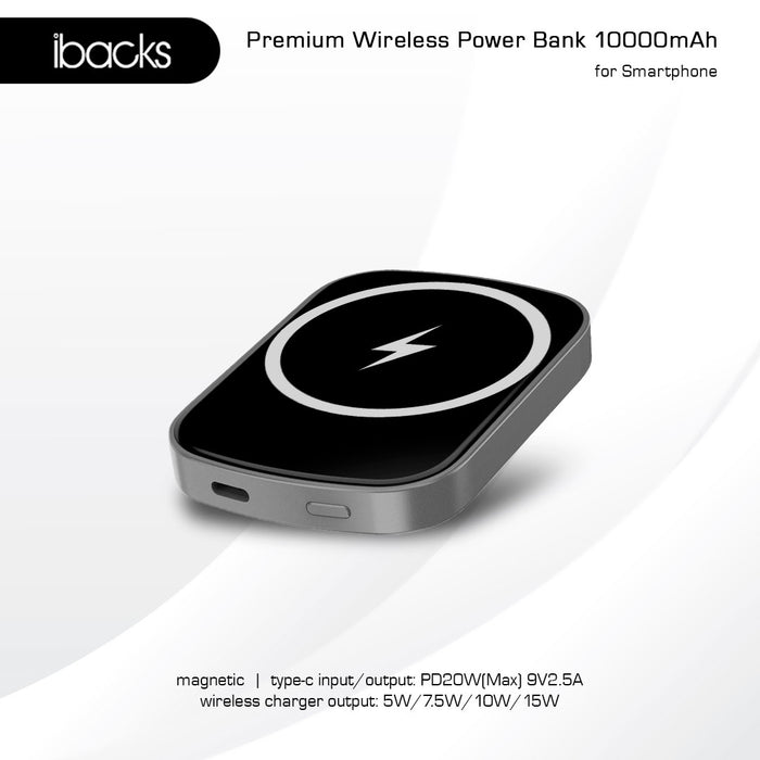Ibacks Magnoom Powerbank wireles Magnetic 10000mah