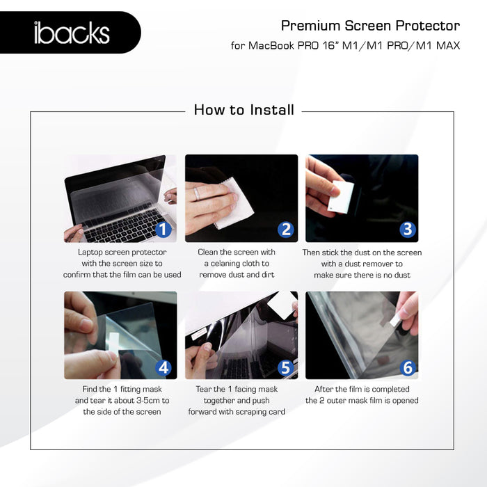 ibacks Premium Screen Protector for MacBook PRO 16 inch M1/M1 PRO / M1 MAX
