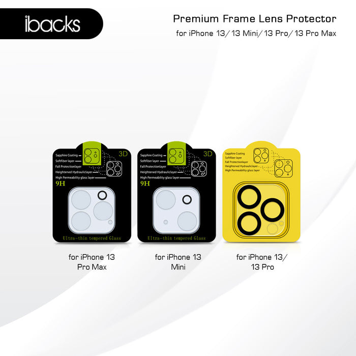 ibacks Premium Frame Camera Lens Protector for iPhone 13