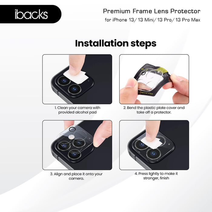 ibacks Premium Frame Camera Lens Protector for iPhone 13