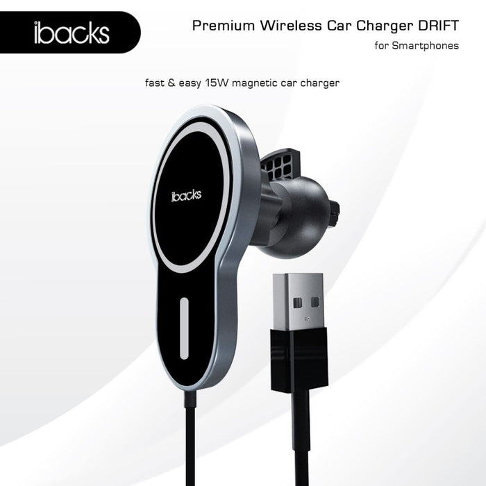 Ibacks Drift Magnetic wireless Car Charger ( Black )