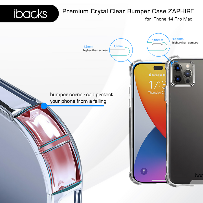 Ibacks Zaphire Premium Crystal Case For IPhone 14