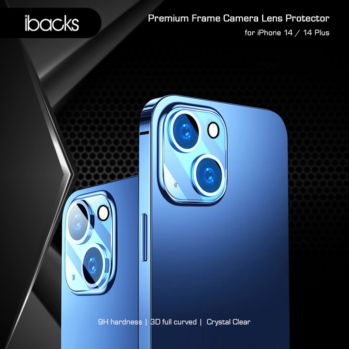 ibacks Premium Frame Camera Lens Protector for iPhone 14/14 Plus