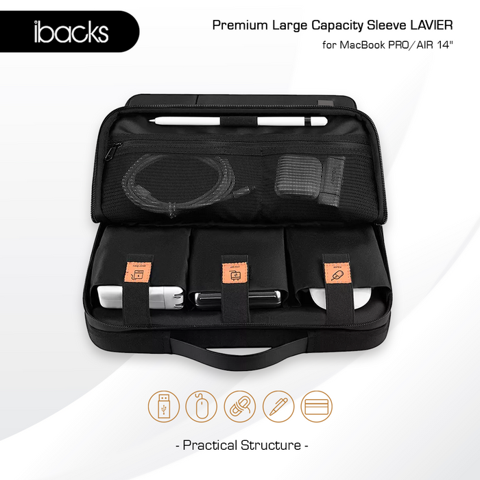 ibacks LAVIER Sleeve for Macbook PRO/AIR 14inch