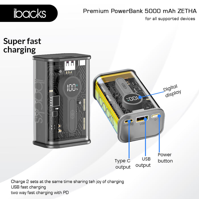 Ibacks Zetha powerbank 5000mah