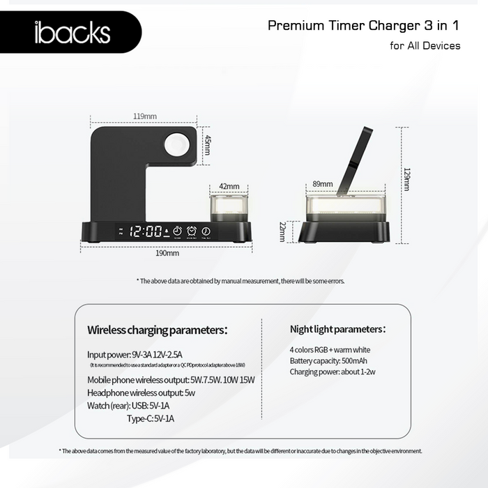 Ibacks Timer Charger 3 in 1